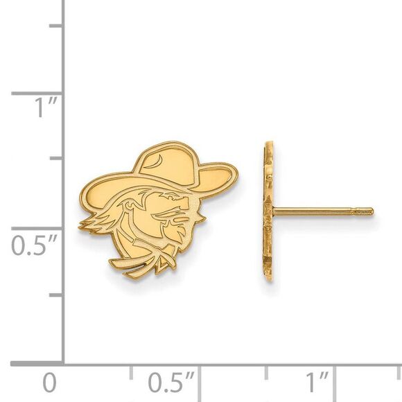 10k Yellow Gold Eastern Kentucky University Small Post Earrings - Picture 2 of 3